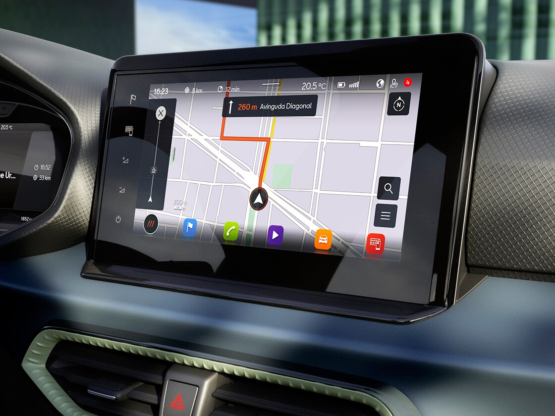 SEAT Arona interior with touchscreen view with seat connect