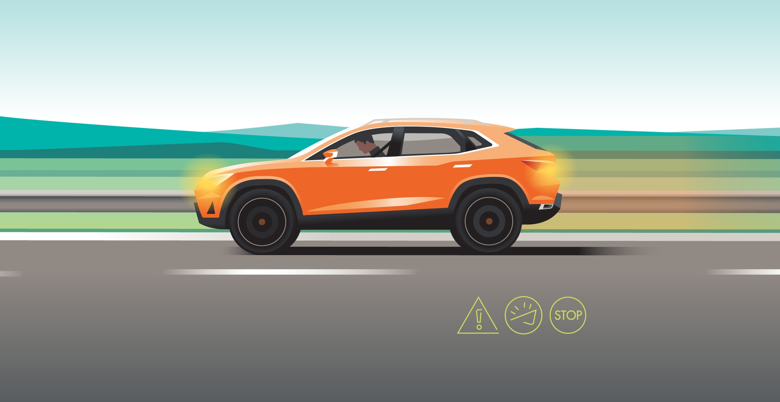 SEAT Ateca emergency assist safety feature illustration
